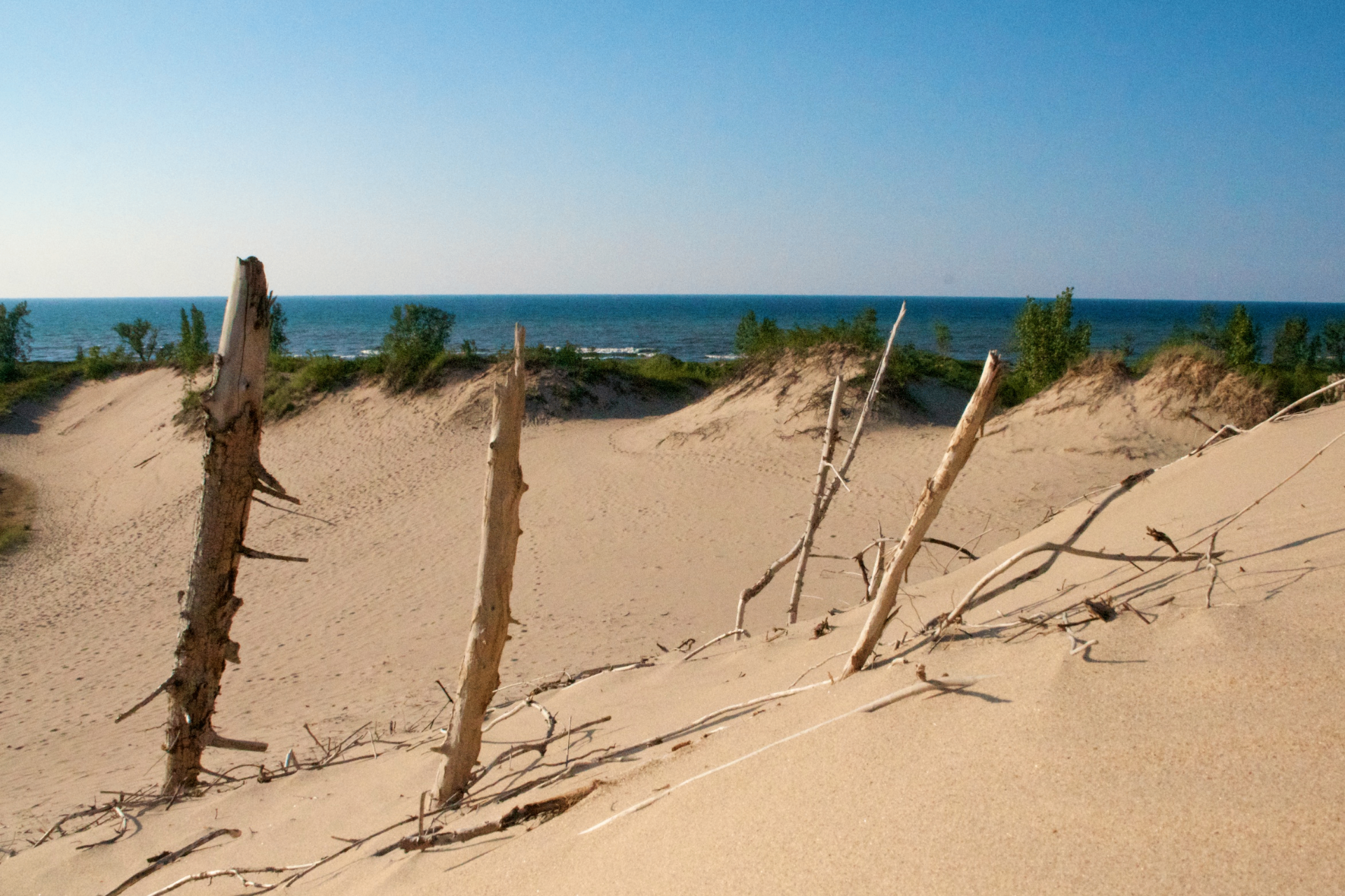 Local-character photograph of the Lake Michigan shoreline at Washington Park in Michigan City, Indiana — service area for Phantom Technology Solutions managed IT.