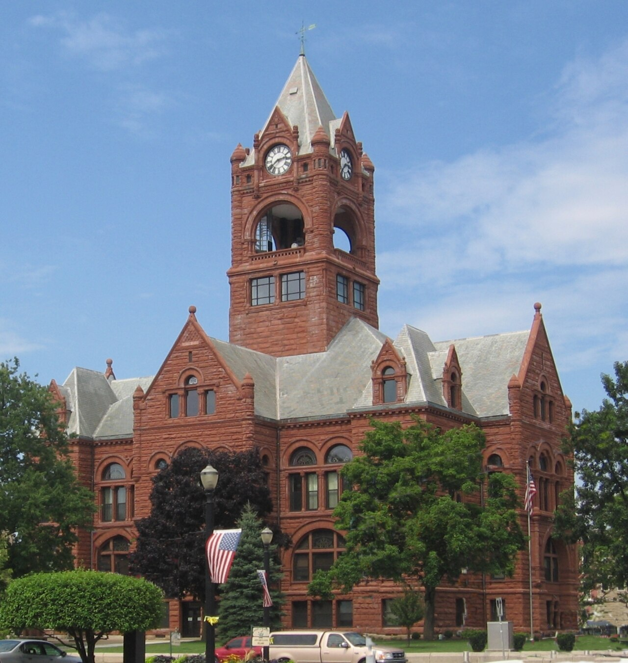 Local-character photograph of the La Porte County courthouse square in La Porte, Indiana — service area for Phantom Technology Solutions managed IT.