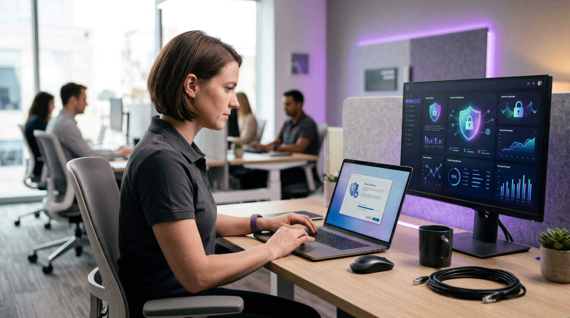 Security-focused managed IT workstation with dashboards and monitoring tools for Guardian Fundamentals