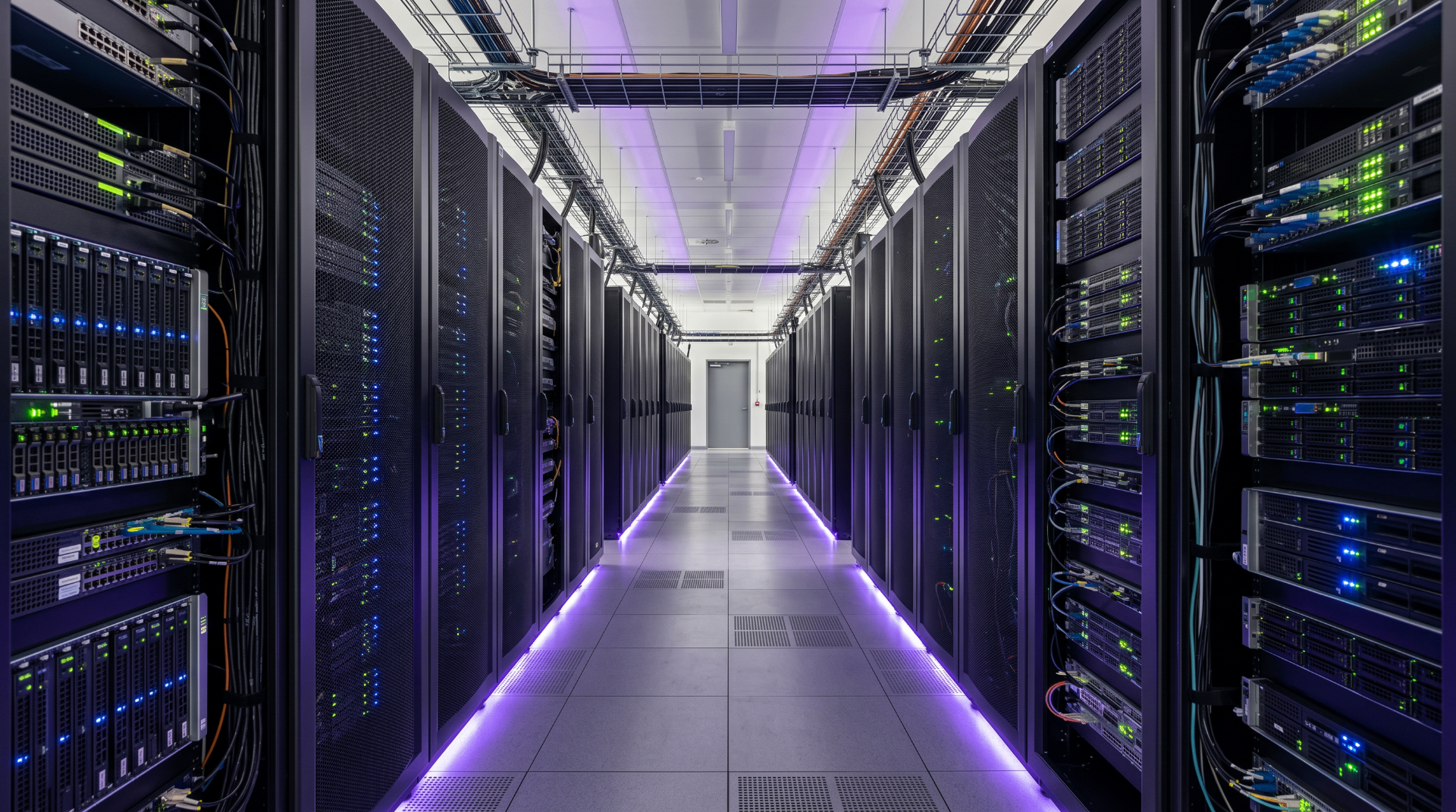 A secure server room with backup infrastructure and rack-mounted systems supporting disaster recovery and business continuity.